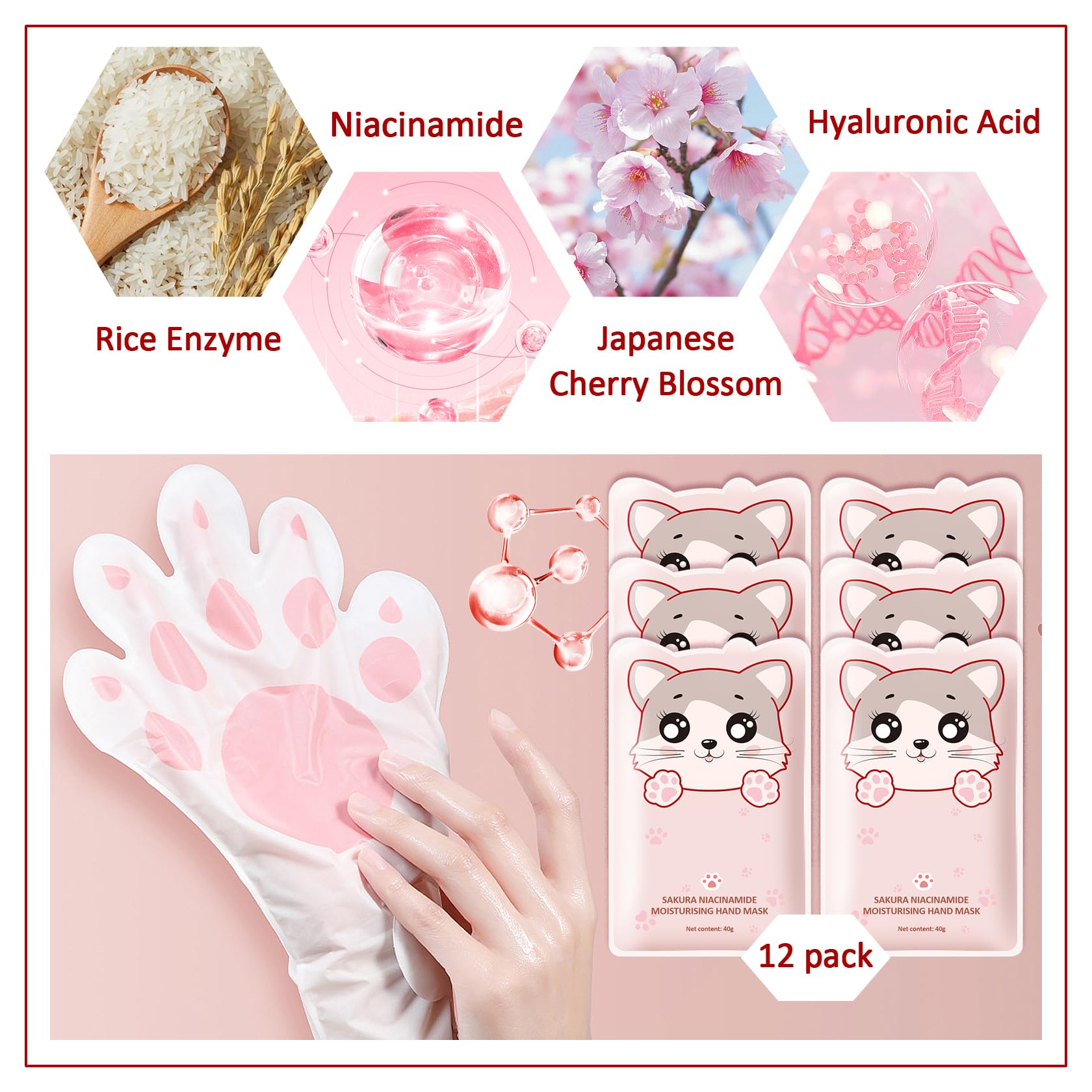 PPPanYiDi Hand Masks Moisturizing Gloves – 12 Pairs Hydrating Hand Peel Masks Gift Set for Dry Hands