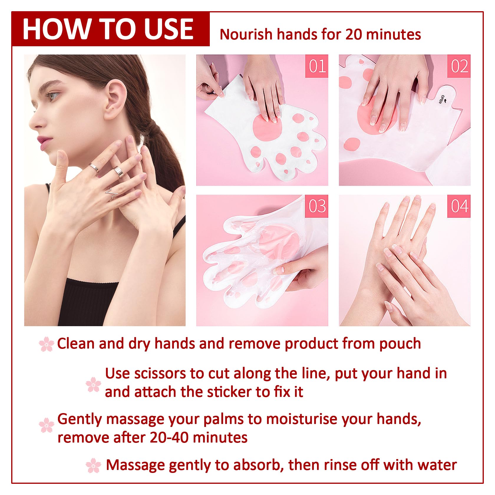 PPPanYiDi Hand Masks Moisturizing Gloves – 12 Pairs Hydrating Hand Peel Masks Gift Set for Dry Hands