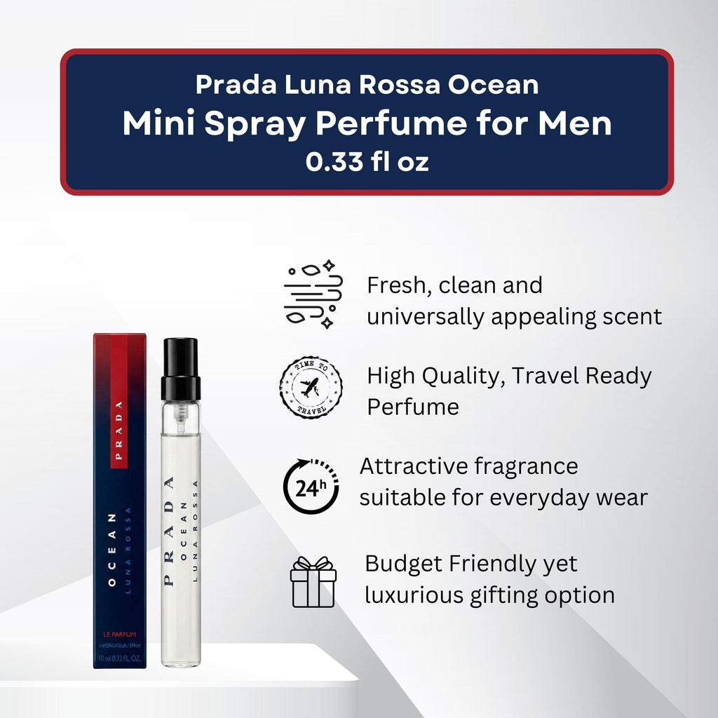 Prada Luna Rossa Ocean Le Parfum Travel Spray 0.33 oz – Men's Fragrance by Prada