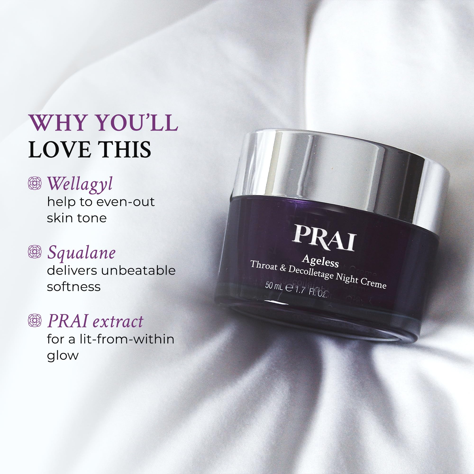 PRAI Beauty Ageless Throat & Decolletage Night Creme — Neck Firming Cream with Retinol | 4 oz | Cruelty-Free