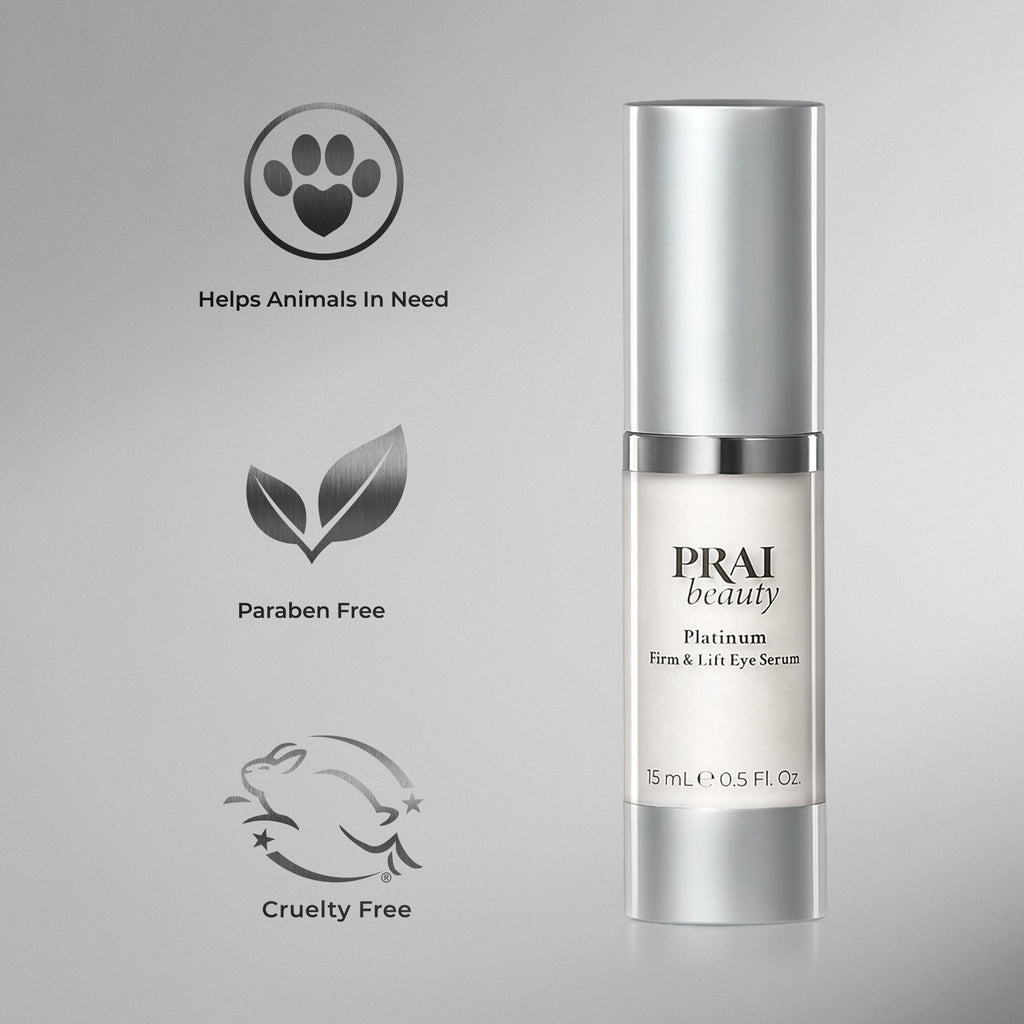 PRAI Beauty Platinum Firm and Lift Eye Serum | Hydrating Eye Care 0.5 oz
