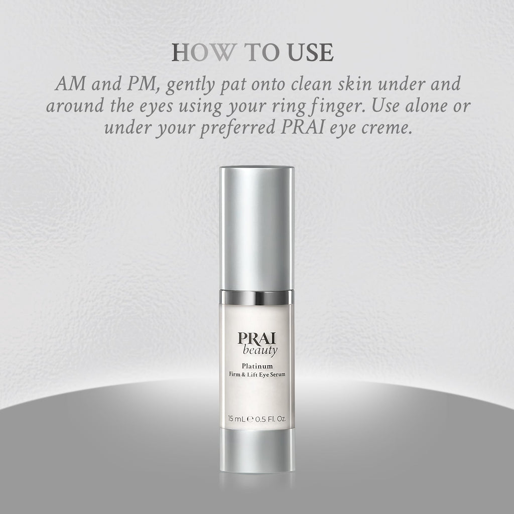 PRAI Beauty Platinum Firm and Lift Eye Serum | Hydrating Eye Care 0.5 oz