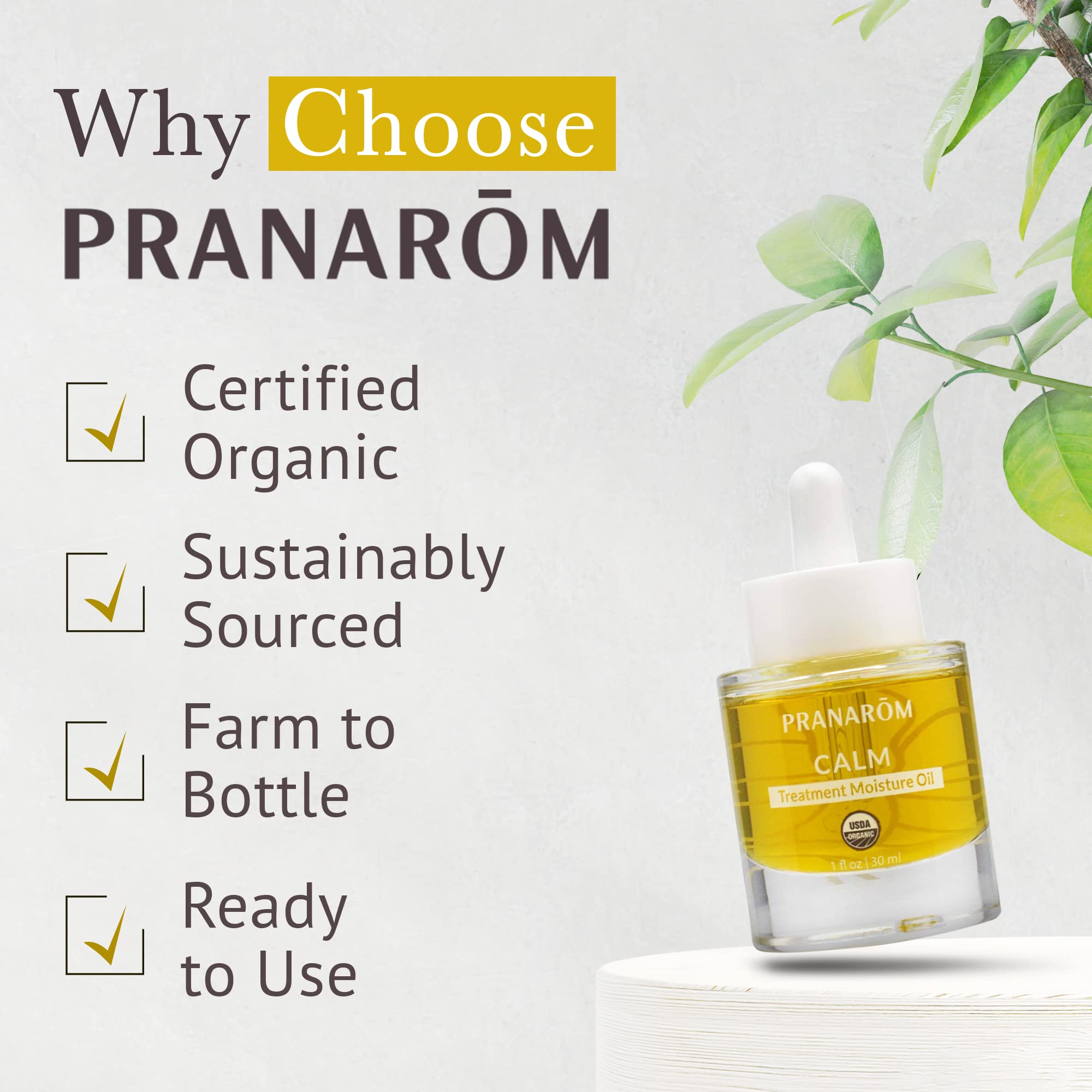 Pranarom Calm Treatment Moisture Oil 30ml – Organic Virgin Oils for Dry, Sensitive Skin