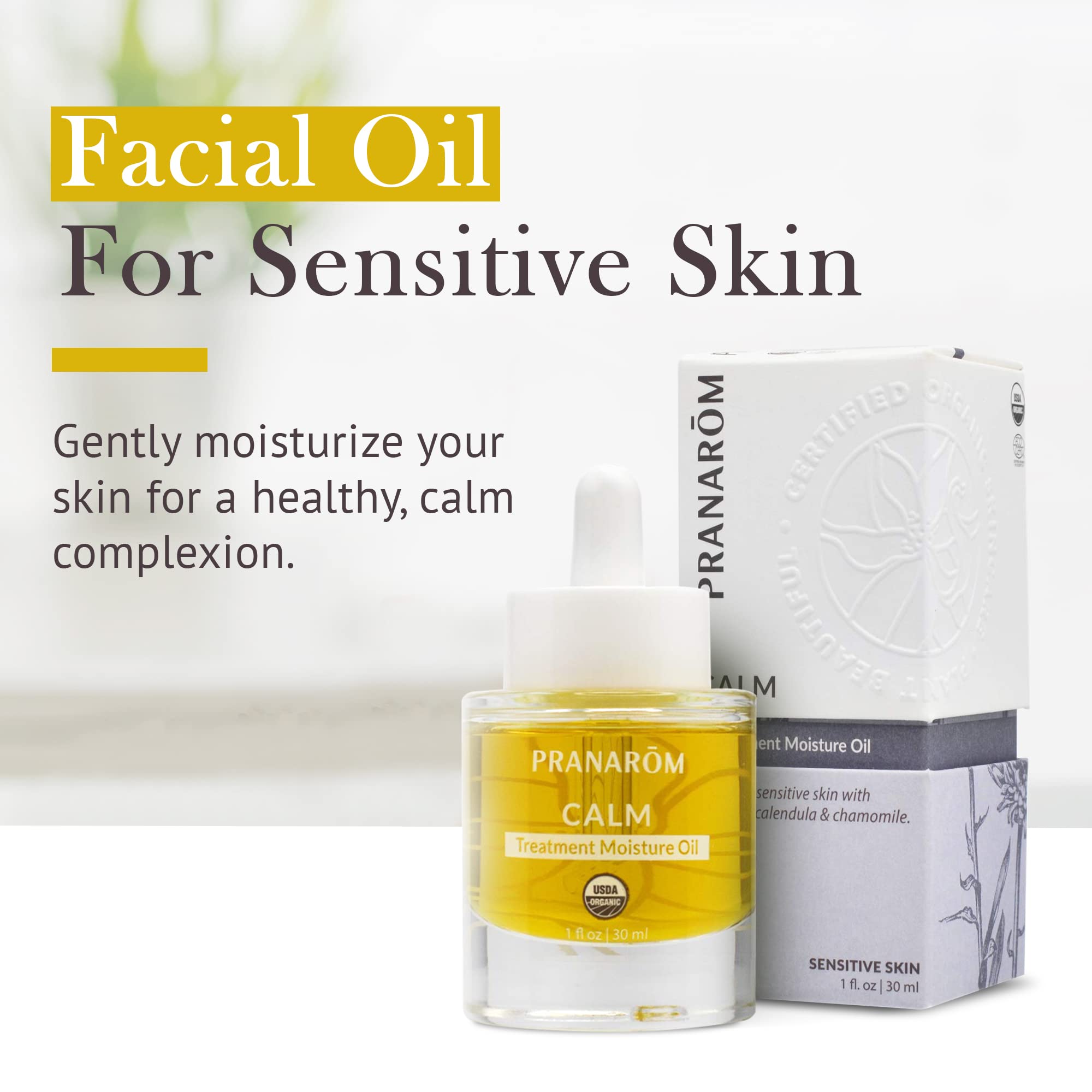 Pranarom Calm Treatment Moisture Oil 30ml – Organic Virgin Oils for Dry, Sensitive Skin