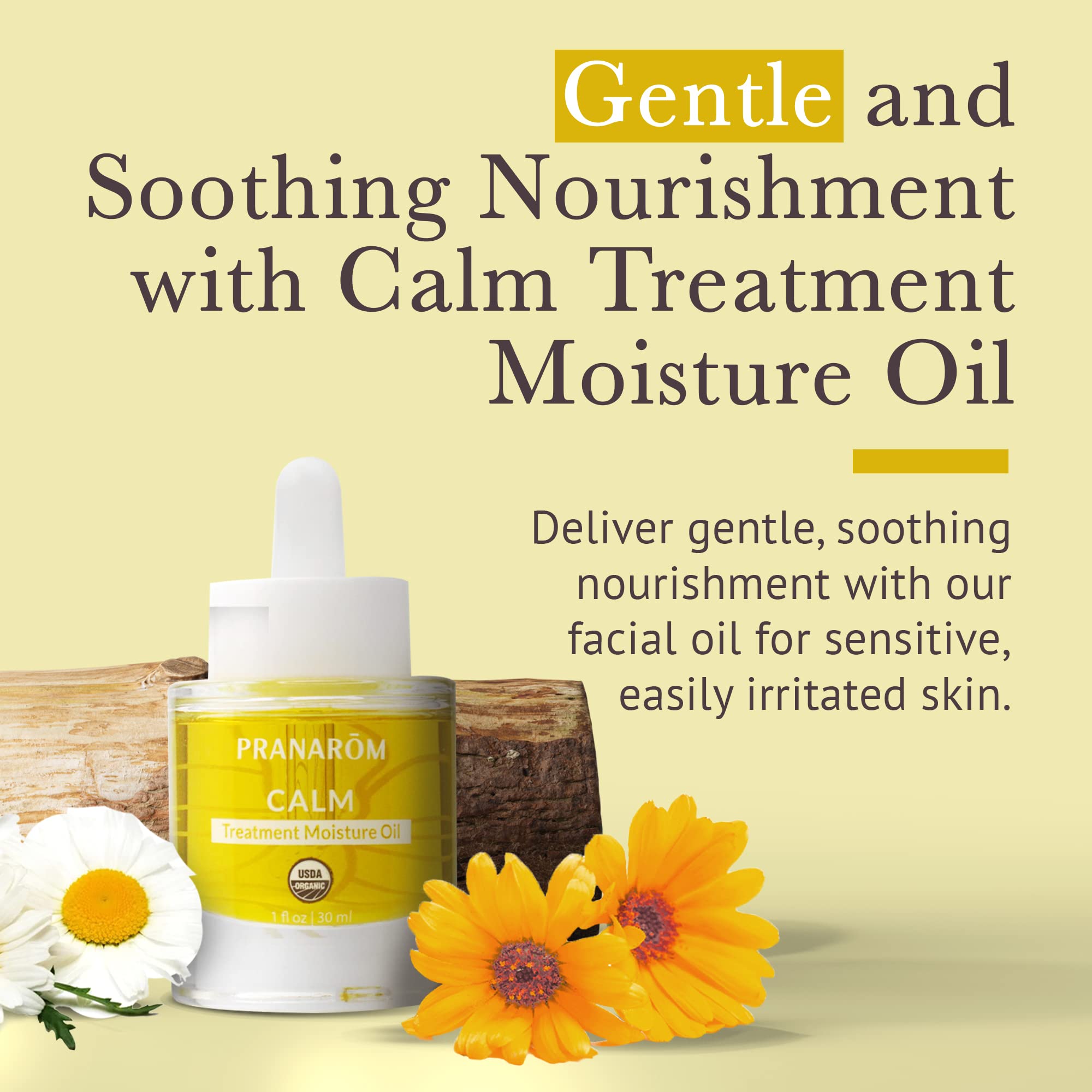 Pranarom Calm Treatment Moisture Oil 30ml – Organic Virgin Oils for Dry, Sensitive Skin