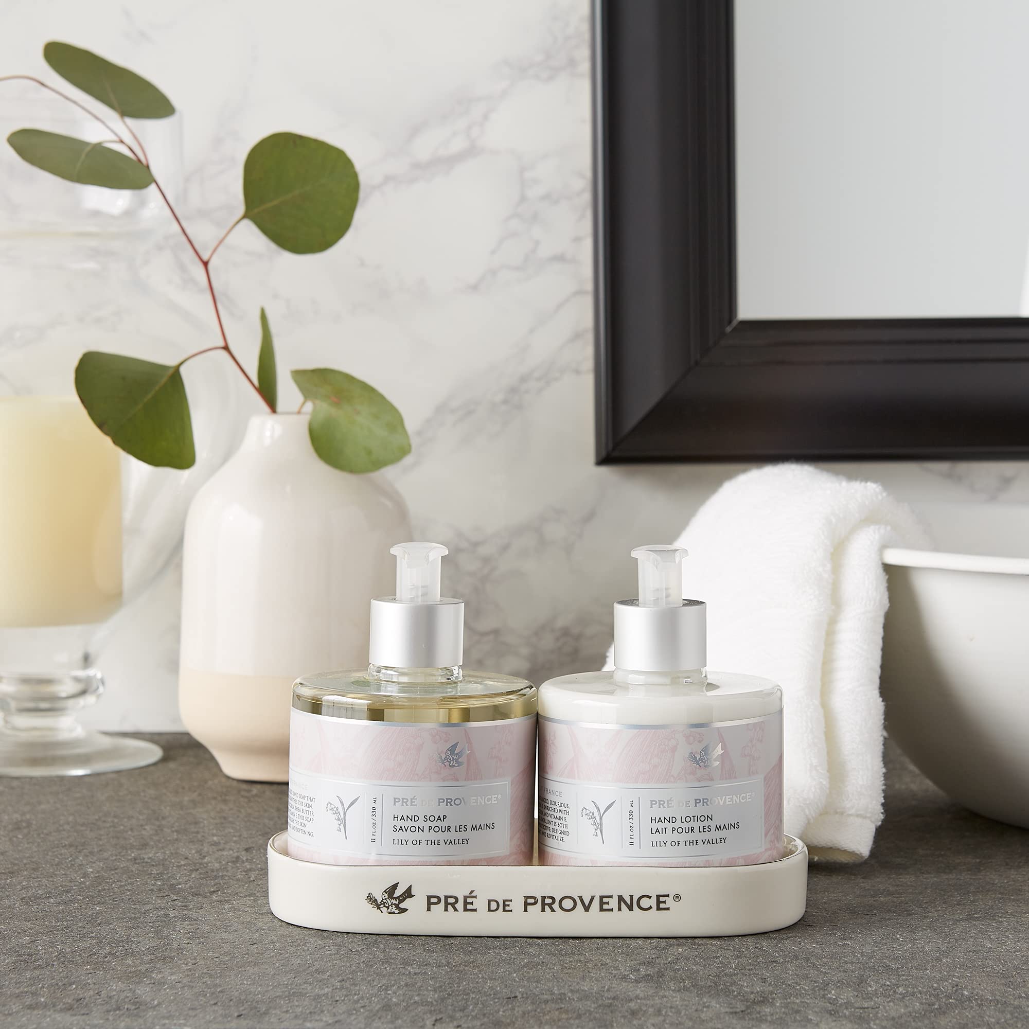 Pre de Provence Lily Valley Hand Soap — Shea Butter, Vitamin E & Glycerin, Softens & Cleanses, 11 oz