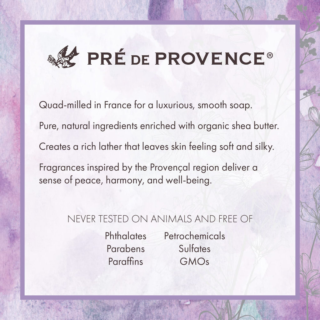Pre de Provence Jade Vine Artisanal Soap Bar — Organic Shea Butter, Quad Milled, 8.8 oz