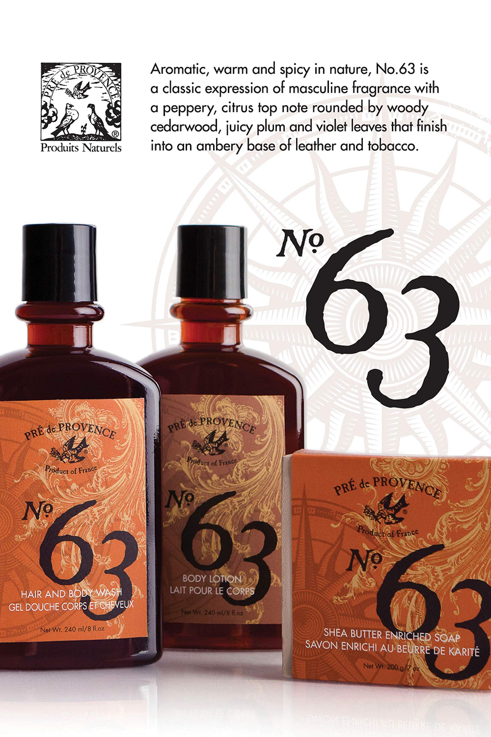 Pre de Provence No.63 Men’s Lotion – Hydrating, Non-Greasy Everyday Moisturizer