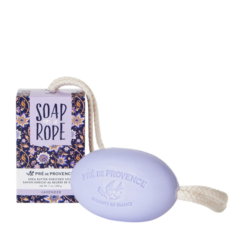 Pre de Provence Soap On a Rope – Lavender, 200g | Quad-Milled French Soap with Shea Butter