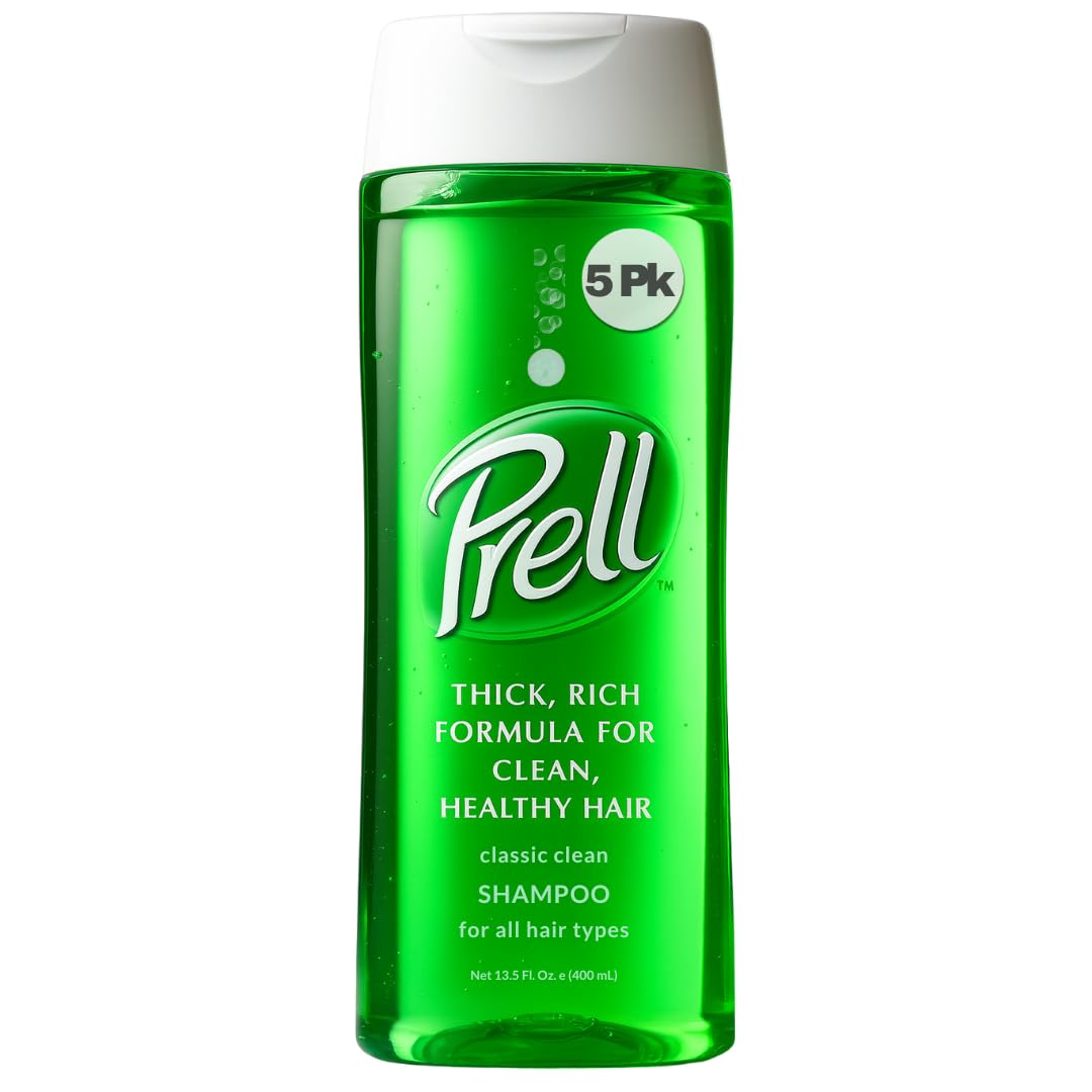 Prell Original Green Shampoo – Classic Clean Deep Cleansing, 13.5 oz (5 Pack)