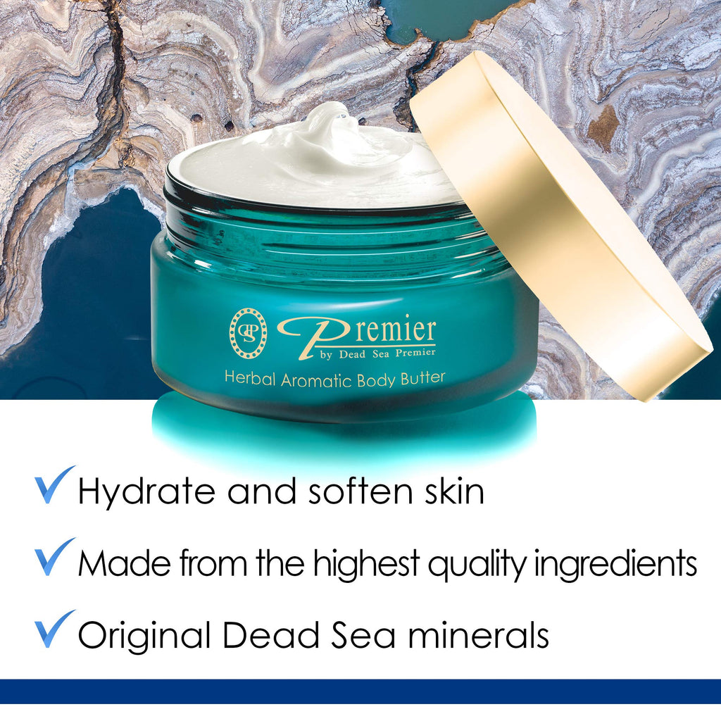 Premier Dead Sea Body Butter for Women & Men - Vegan Shea Moisturizer with Dead Sea Minerals