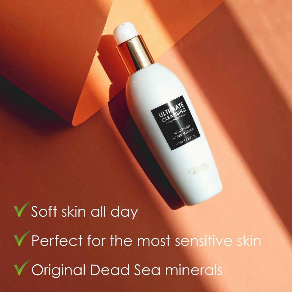 Premier Dead Sea Cleansing Milk – Gentle Face Cleanser & Makeup Remover for Sensitive Skin, Classic Collection (8.45 fl oz)