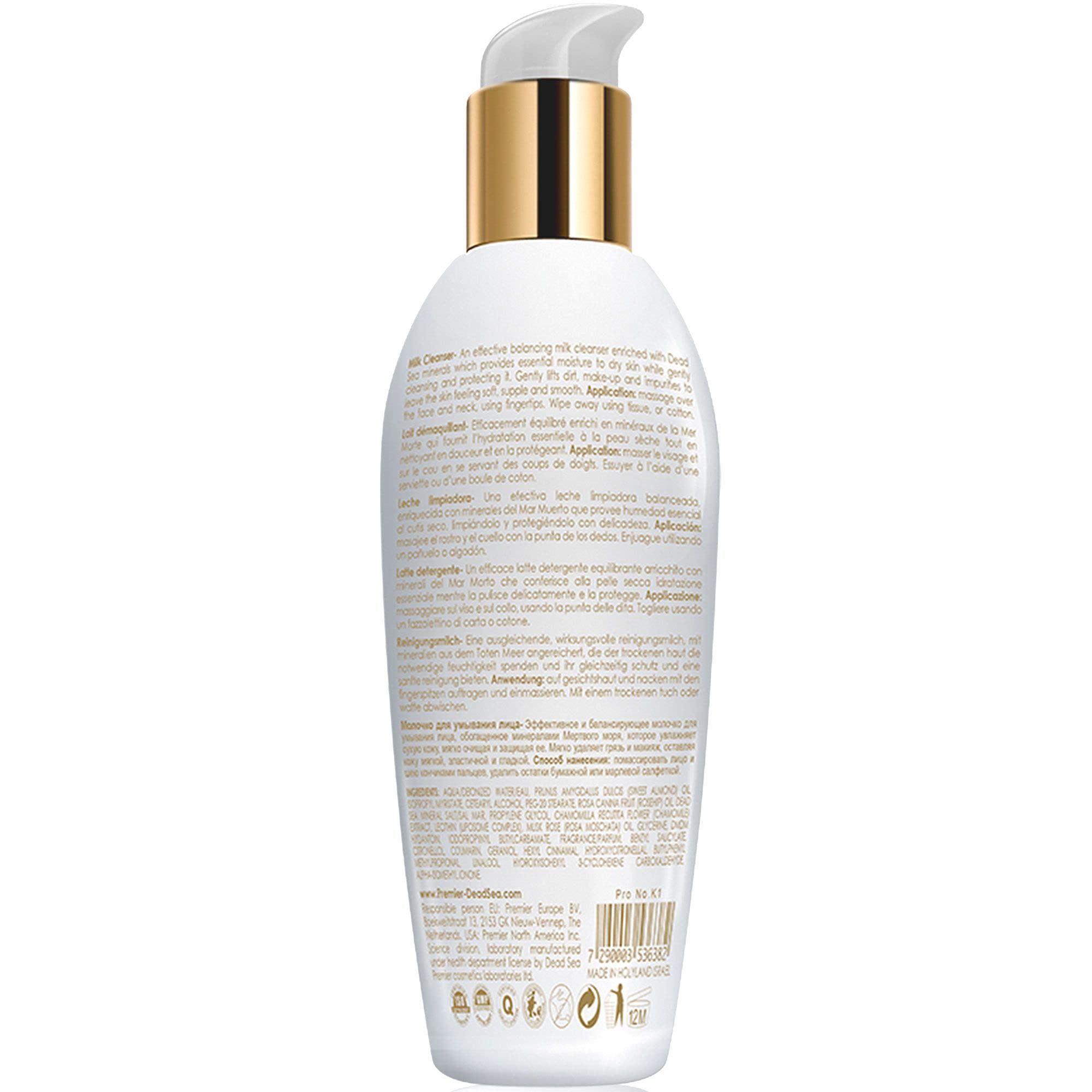 Premier Dead Sea Cleansing Milk – Gentle Face Cleanser & Makeup Remover for Sensitive Skin, Classic Collection (8.45 fl oz)