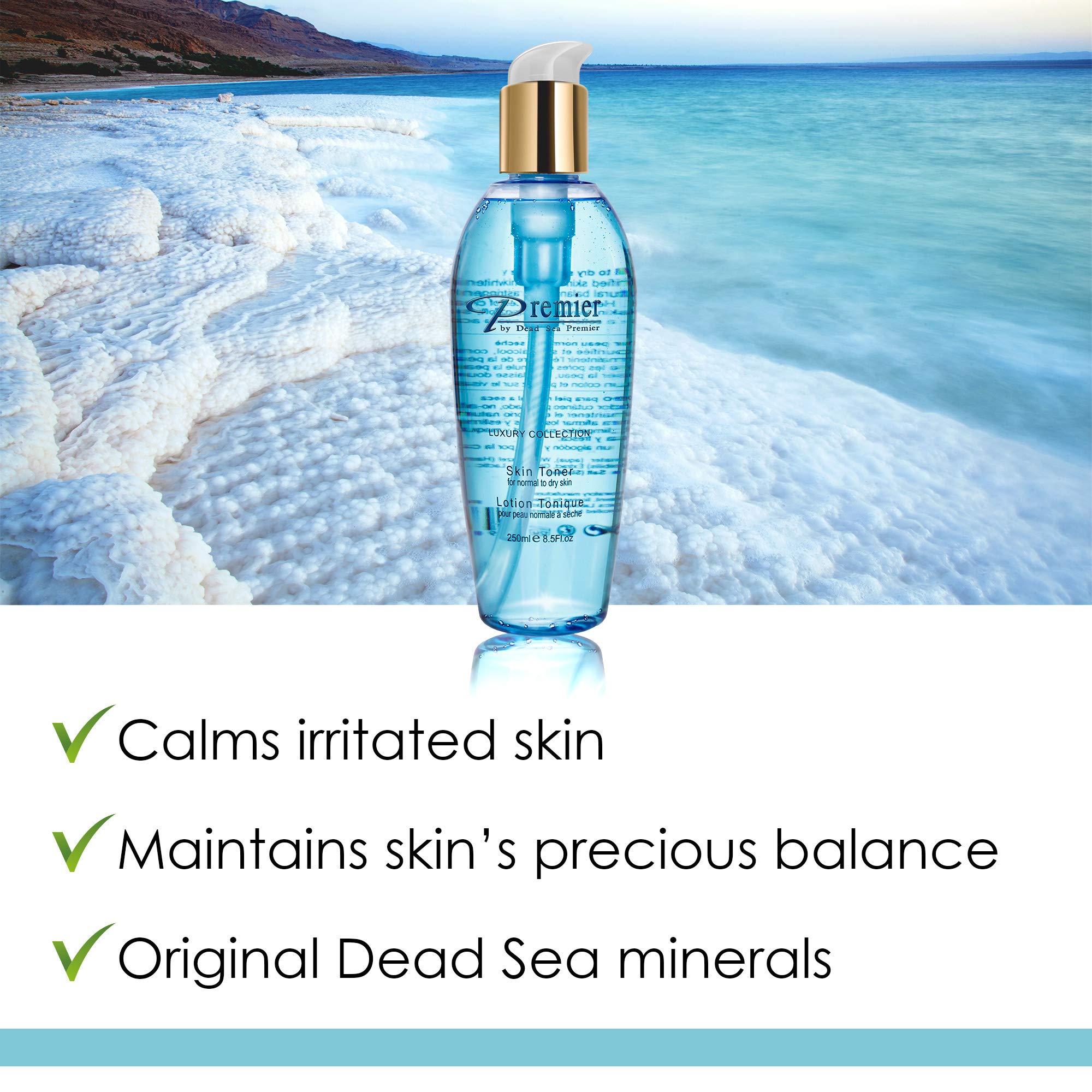 Premier Dead Sea Skin Toner for Normal to Dry Skin | pH 5.5, Alcohol-Free, Gentle & Mineral-Rich