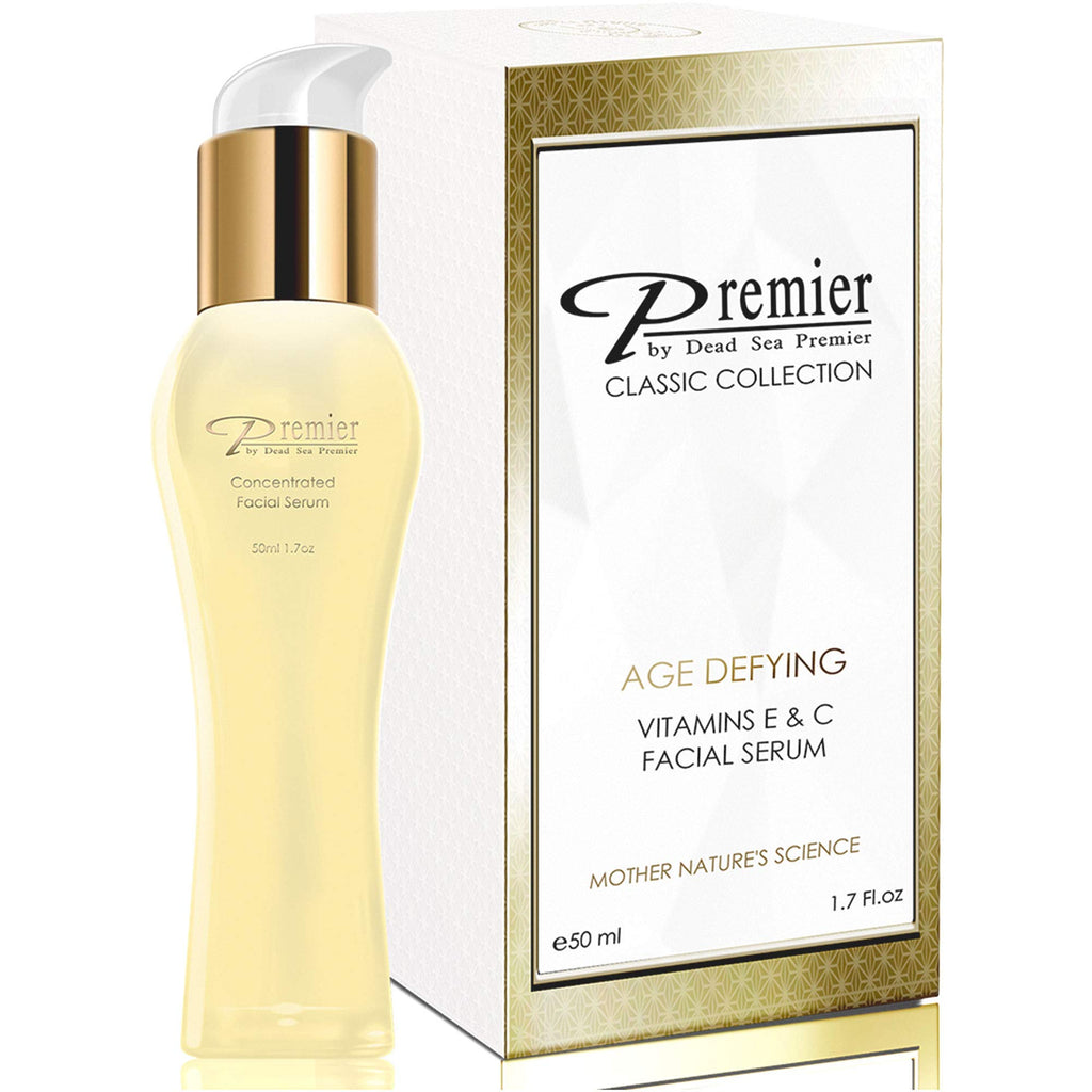 Premier Dead Sea Vitamin C Serum with Retinol & Vitamin E – Hydrating Anti-Aging Facial Serum (1.7 fl oz)