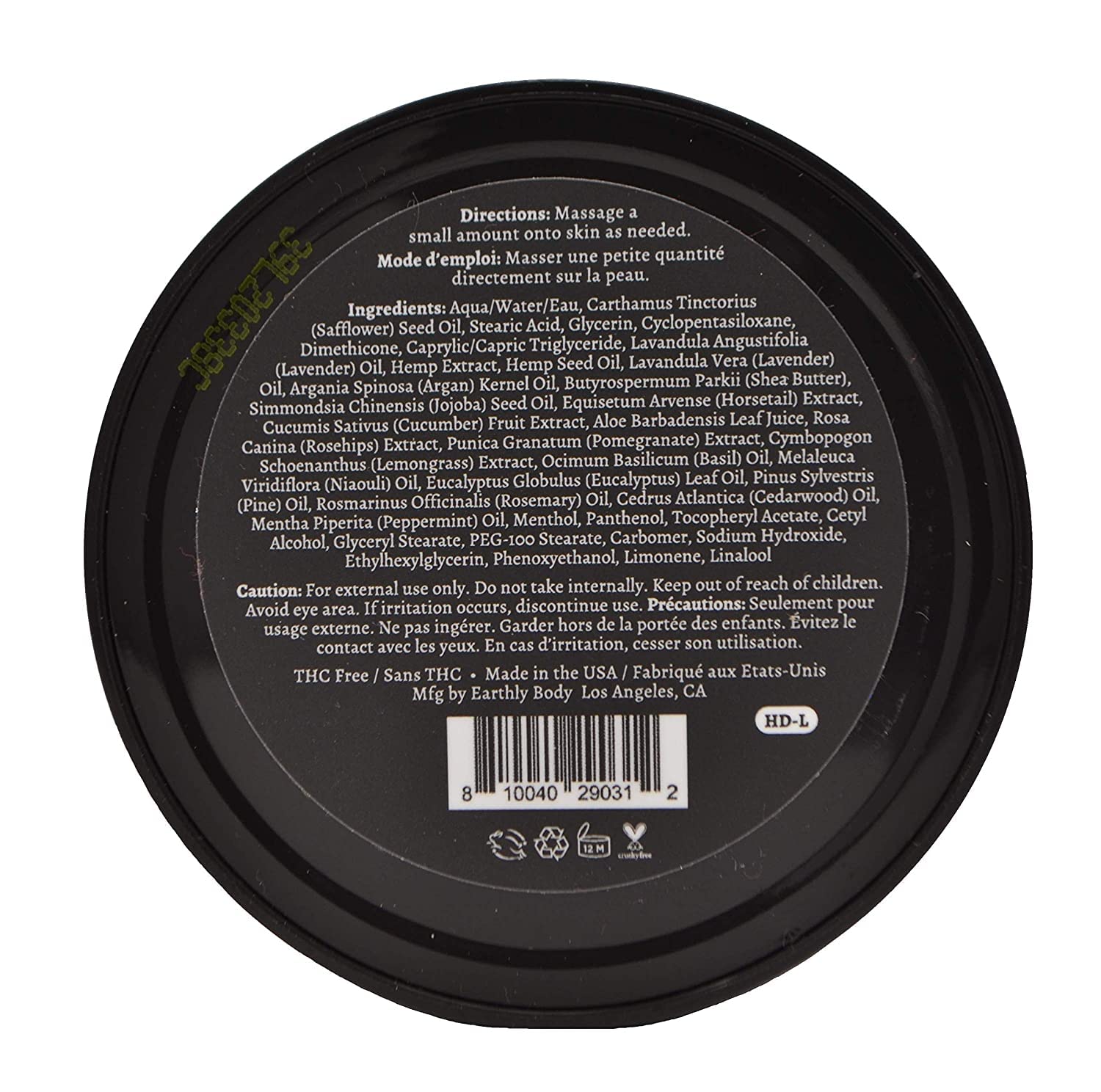 Premium Hemp Extract Daily Earthly Body Intensive Cream – Organic Non-Greasy Muscle & Joint Rub (Lavender, 1.7 oz x3)