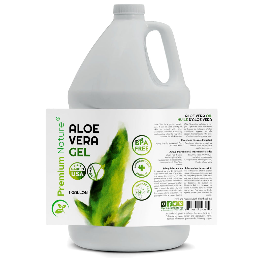 Premium Nature Pure Aloe Vera Gel — 1 Gallon Salon Size for Face, Skin & Hair