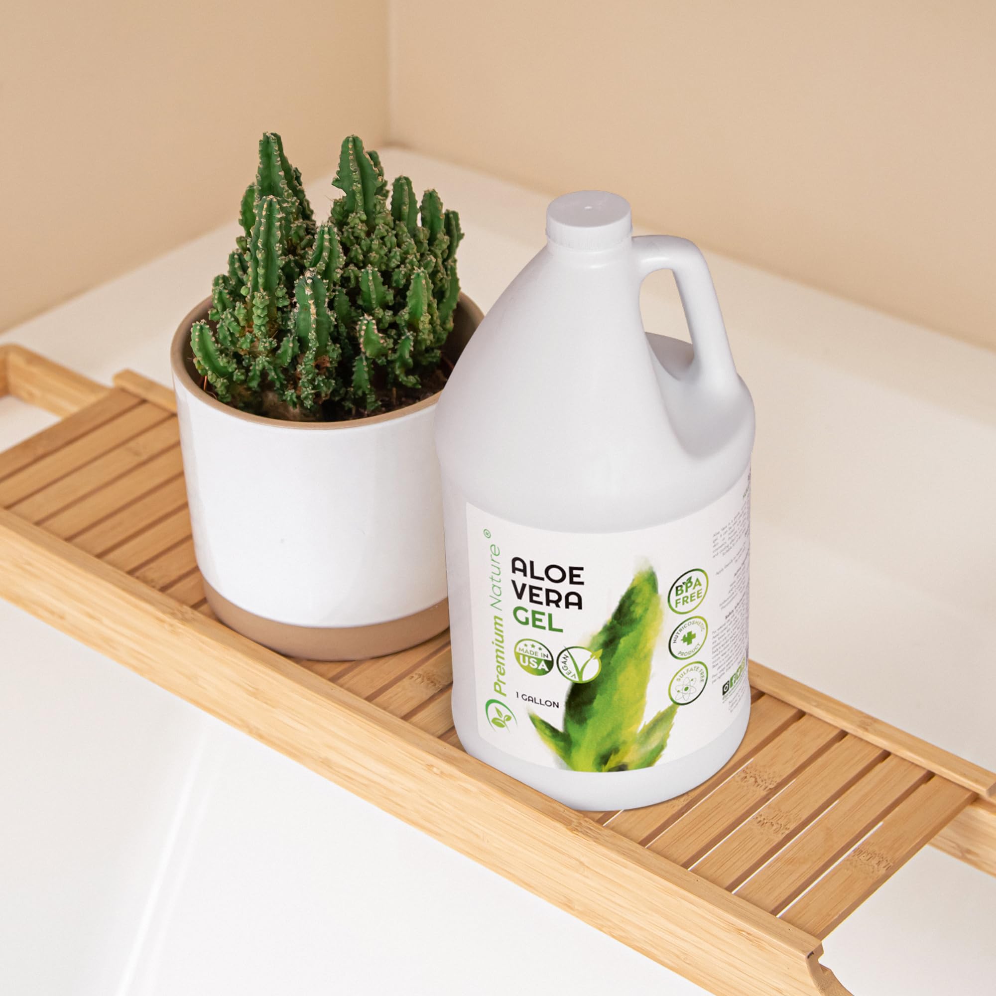 Premium Nature Pure Aloe Vera Gel — 1 Gallon Salon Size for Face, Skin & Hair