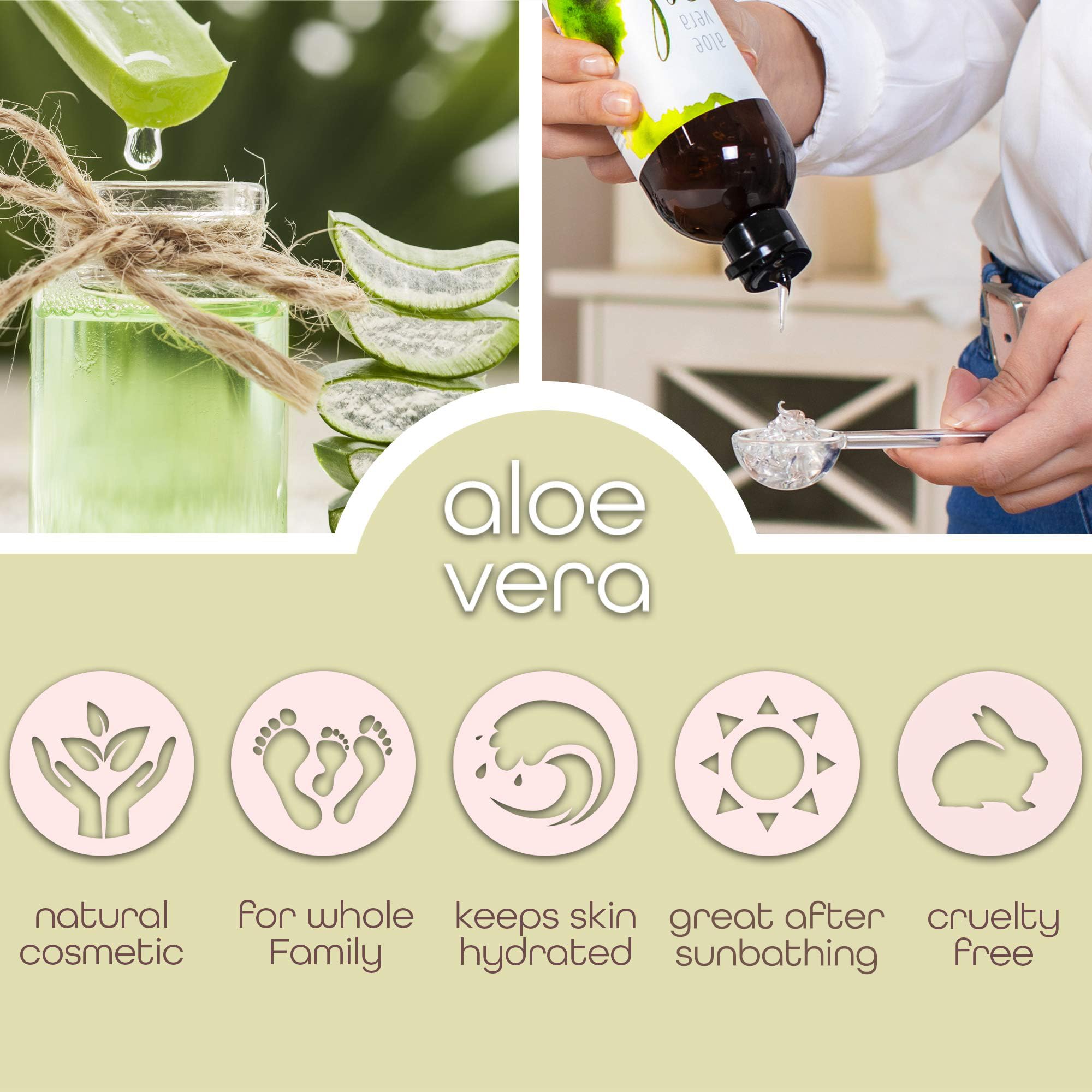 Premium Nature Pure Aloe Vera Gel — 1 Gallon Salon Size for Face, Skin & Hair
