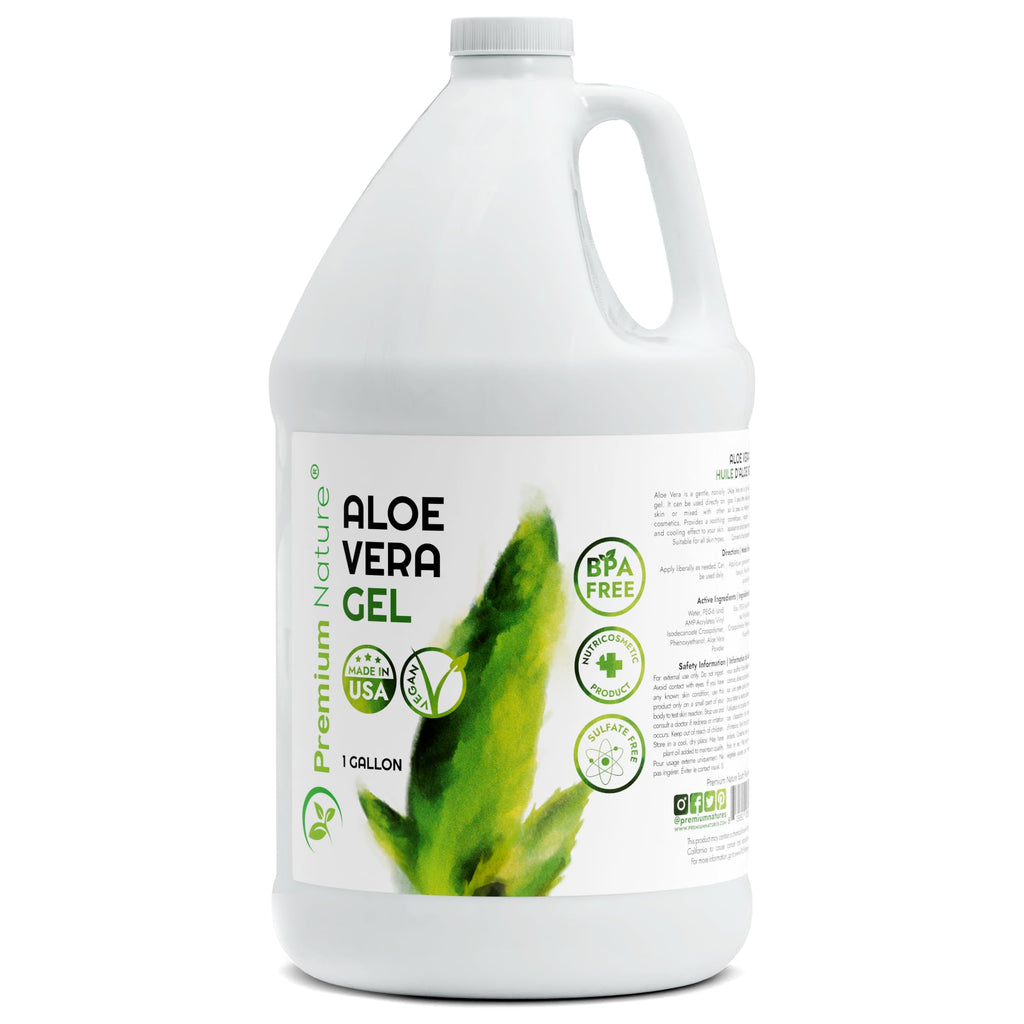 Premium Nature Pure Aloe Vera Gel — 1 Gallon Salon Size for Face, Skin & Hair