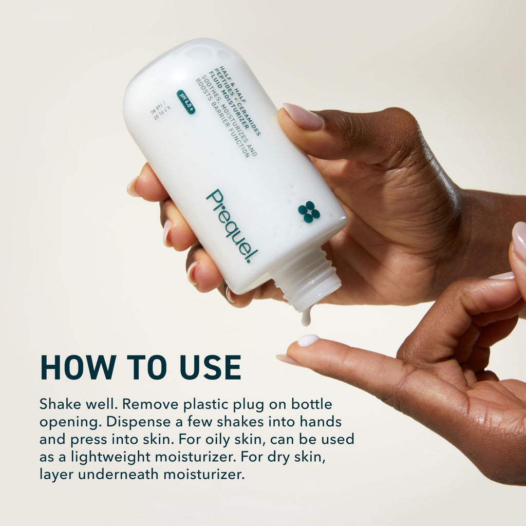 Prequel Skin Half and Half Fluid Moisturizer: Lightweight Ceramide Peptide Lotion