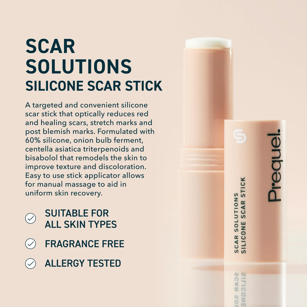 Prequel Skin Scar Solutions 60% Silicone Scar Stick – Occlusive Moisture, Centella & Vitamin E