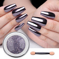 Pretty Diva Chrome Nail Powder – Silvery Black Mirror Finish for Nail Art