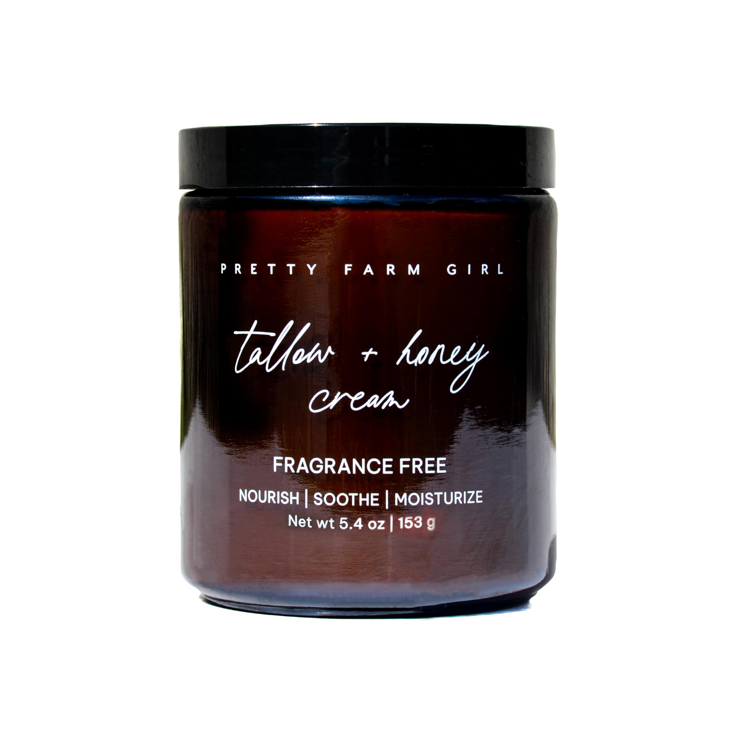 Pretty Farm Girl Tallow and Honey Body Butter – Fragrance Free, Lightly Whipped, Full-Body Use, 5.4oz