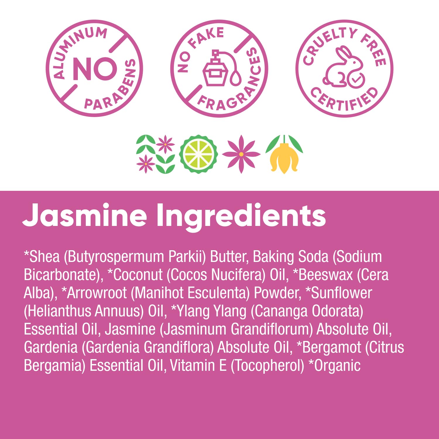 Pretty Frank Jasmine Aluminum-Free Deodorant Stick – All-Day Odor Control with Organic Ingredients