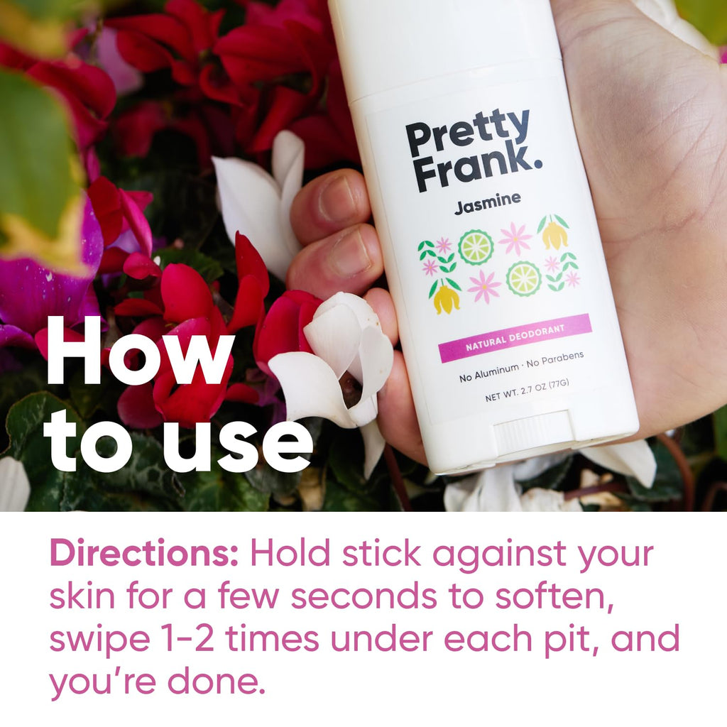 Pretty Frank Jasmine Aluminum-Free Deodorant Stick – All-Day Odor Control with Organic Ingredients