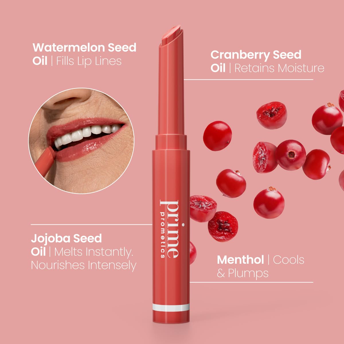 PrimeLip Plumping Lip Balm for Mature Women | 3-in-1 Lipstick, Gloss & Balm by Prime Prometics