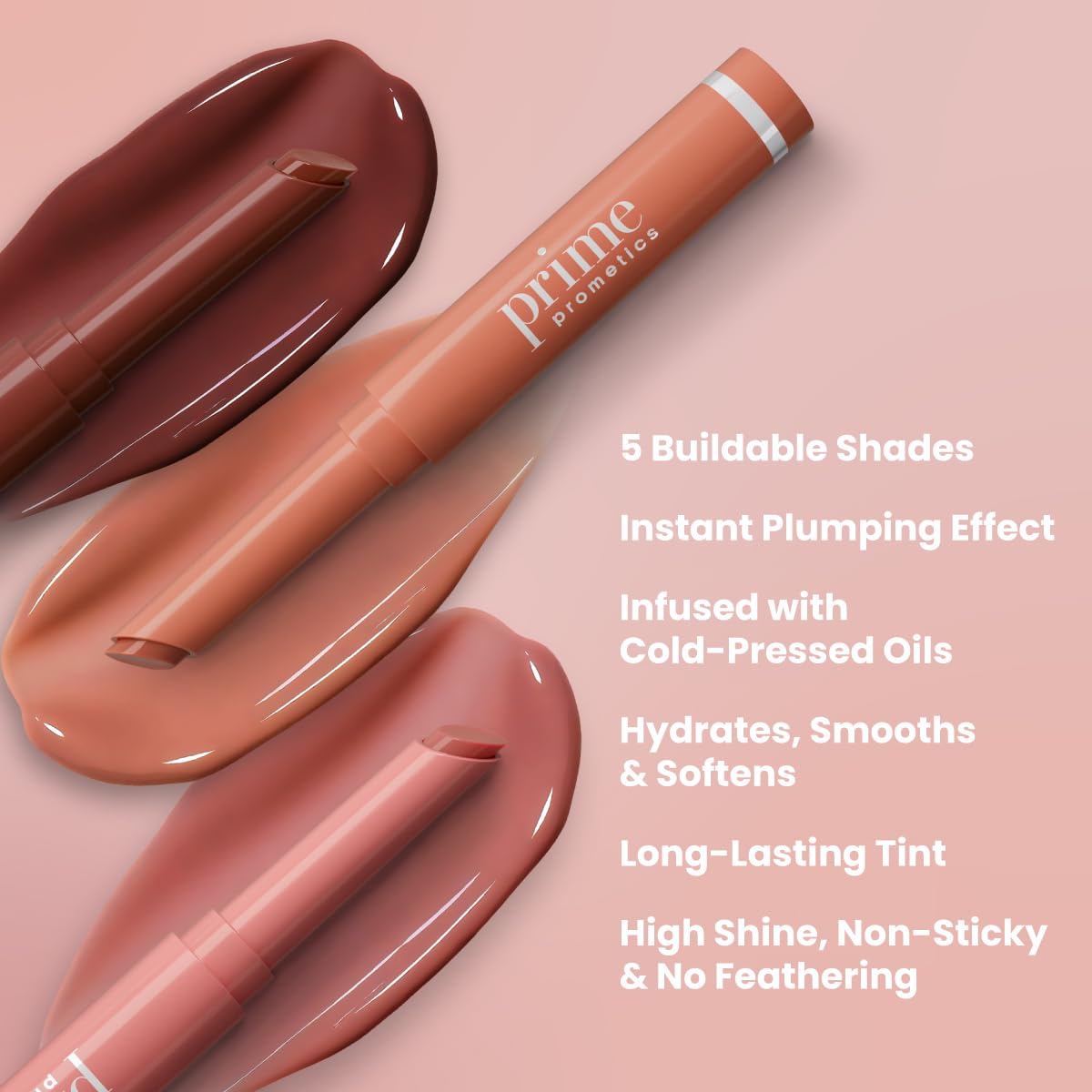 PRIME PROMETICS PrimeLip Plumping Lip Balm – 3-in-1 Lipstick, Gloss & Balm for Mature Lips | Velvet Rose