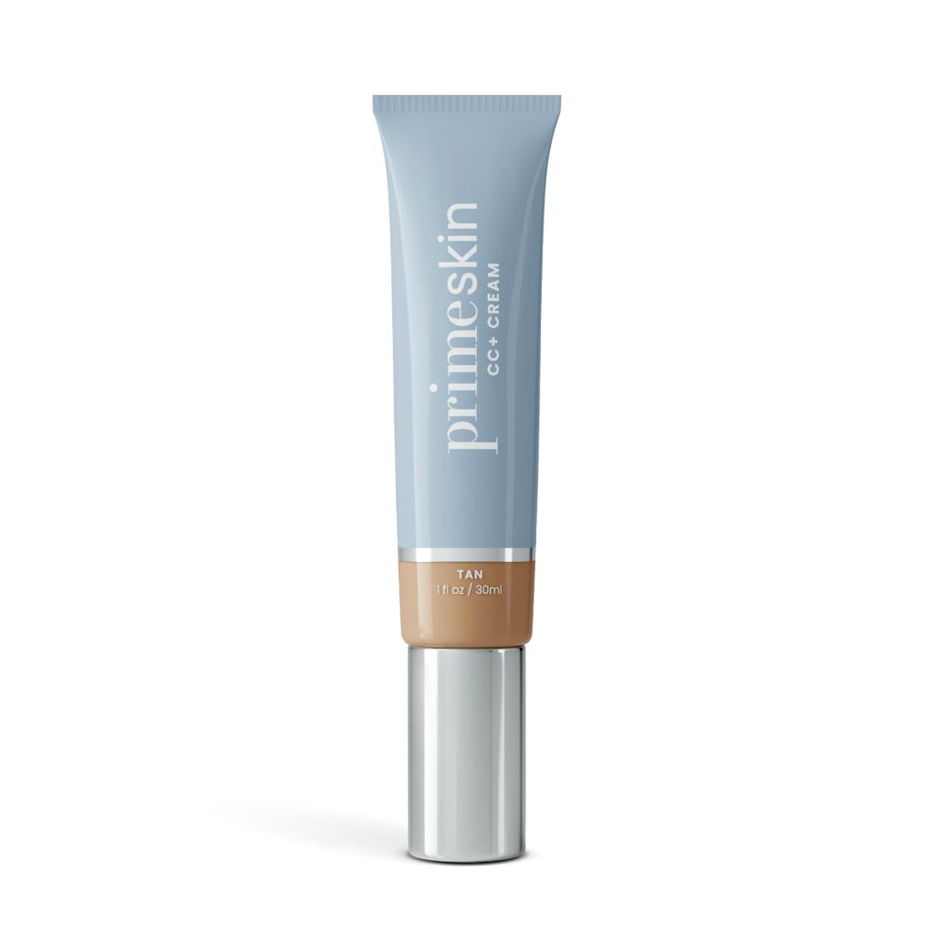 Prime Prometics PrimeSkin CC+ Cream for Mature Women – Lightweight Liquid-to-Powder Foundation (Tan)