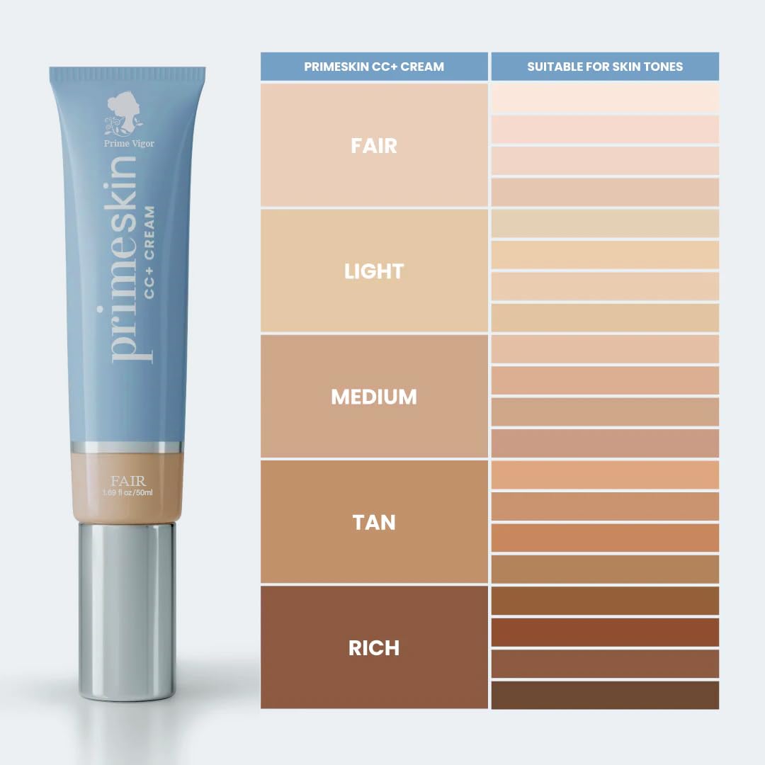 PrimeSkin CC+ Cream for Mature Skin – Self-Adjusting, Soft-Matte Finish, Layerable Coverage | 50ml