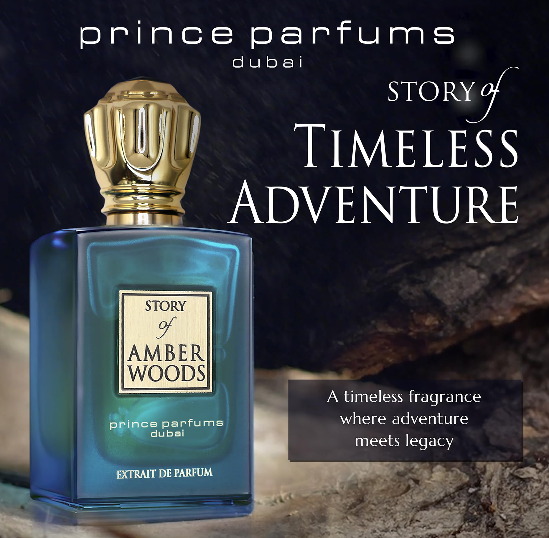 Prince Parfums Dubai Amber Woods – Extrait de Parfum for Men | Deep Amber, Cedar & Vetiver