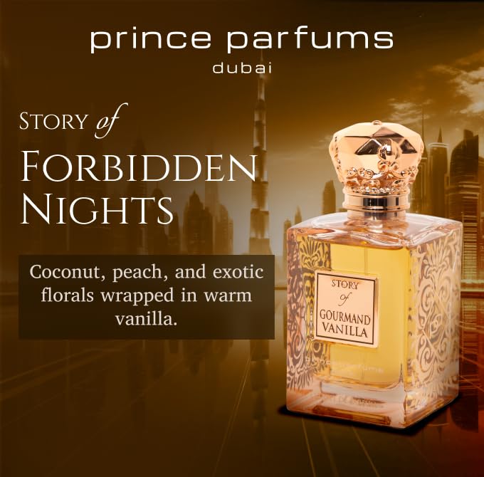 Prince Parfums Dubai Story of Gourmand Vanilla – Women’s Extrait de Parfum 3.4 oz