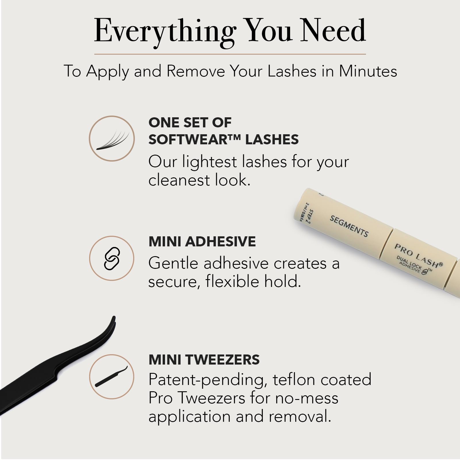 Pro Lash SoftWear Mini Lash Clusters Kit — Lightweight, Seamless 7-Day Lash Extensions | Classic No. 01 Black