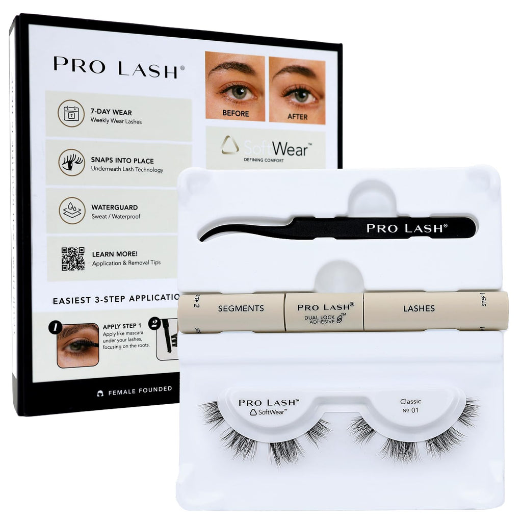 Pro Lash SoftWear Mini Lash Clusters Kit — Lightweight, Seamless 7-Day Lash Extensions | Classic No. 01 Black