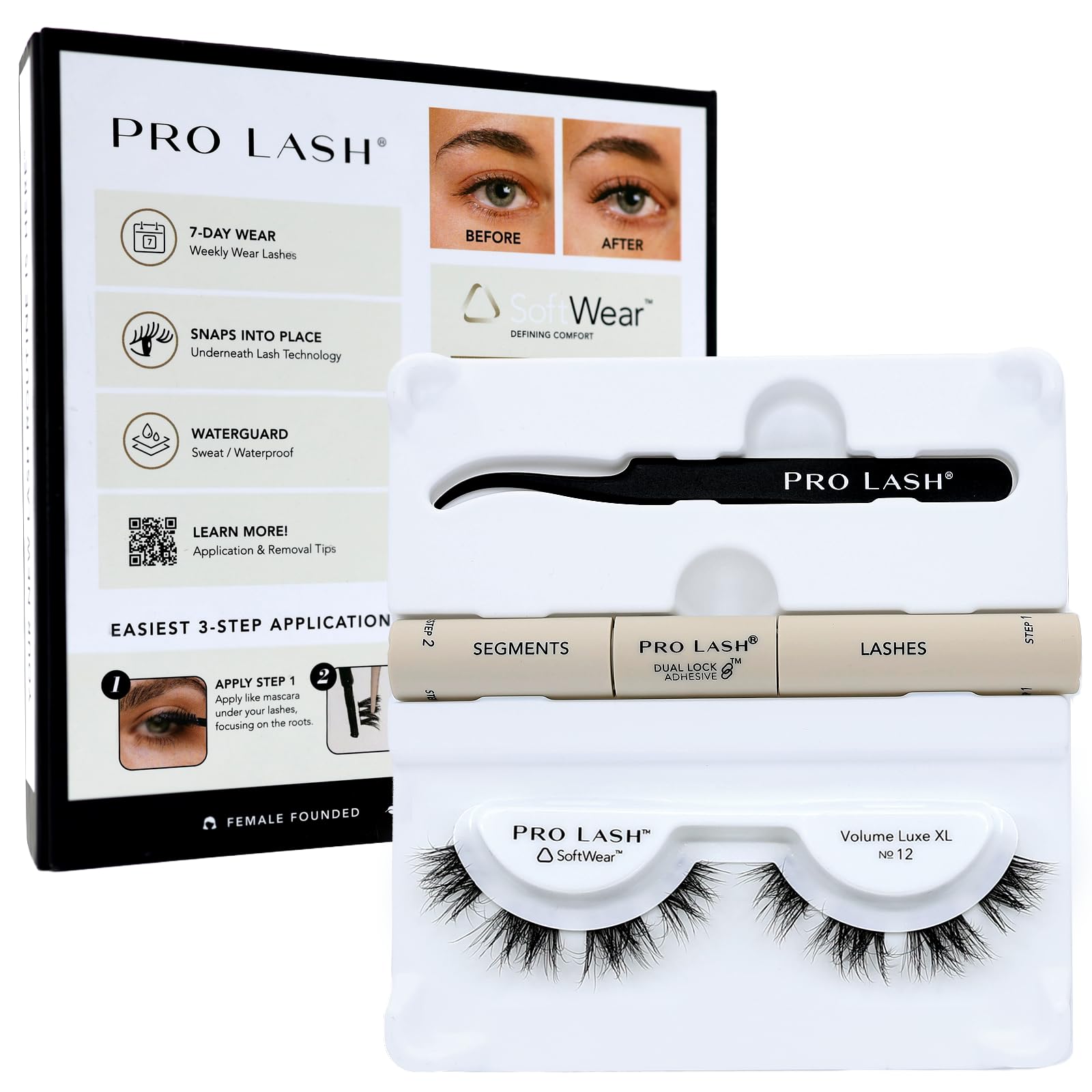 Pro Lash SoftWear Mini Lash Clusters Kit — Seamless, Lightweight 7-Day Extensions | Adhesive & Tweezers
