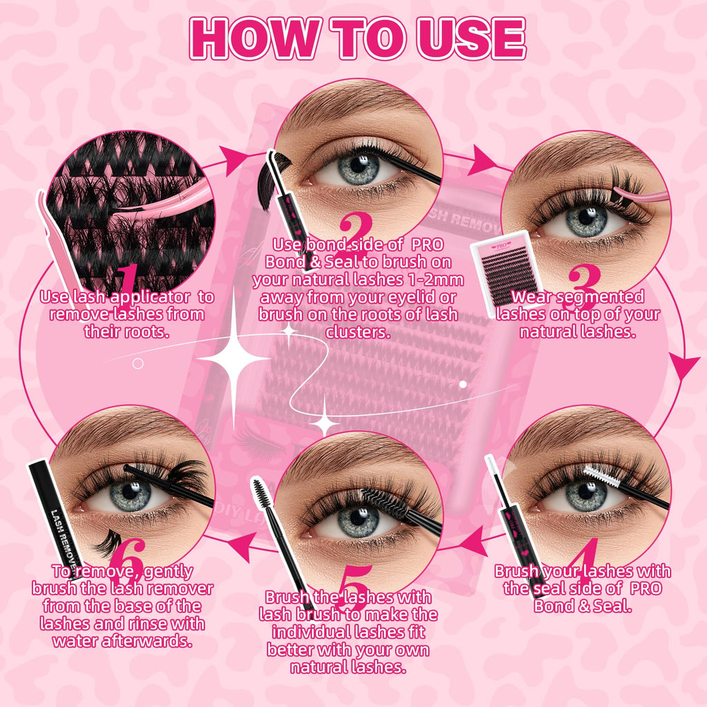 PRO LASHBEAUTY Spider Lash Clusters Kit – 144Pcs DIY 3D Lash Extensions