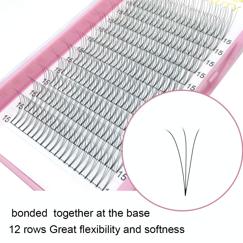 PRO LASHBEAUTY Remade Fans Premade Eyelash Extensions – 3D-C, 0.07/0.10, 9–15 mm
