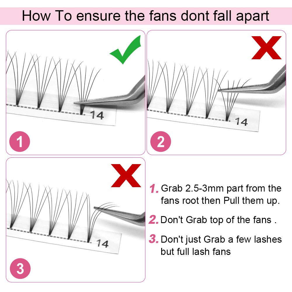 PRO LASHBEAUTY 5D Premade Volume Eyelash Extensions | 0.07/0.10 Curl, 9–20 mm, 3D–8D Fans