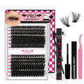 PRO LASHBEAUTY Lash Clusters Kit – 3D DIY Eyelash Extensions with Bond & Seal (80D+100D Mix)