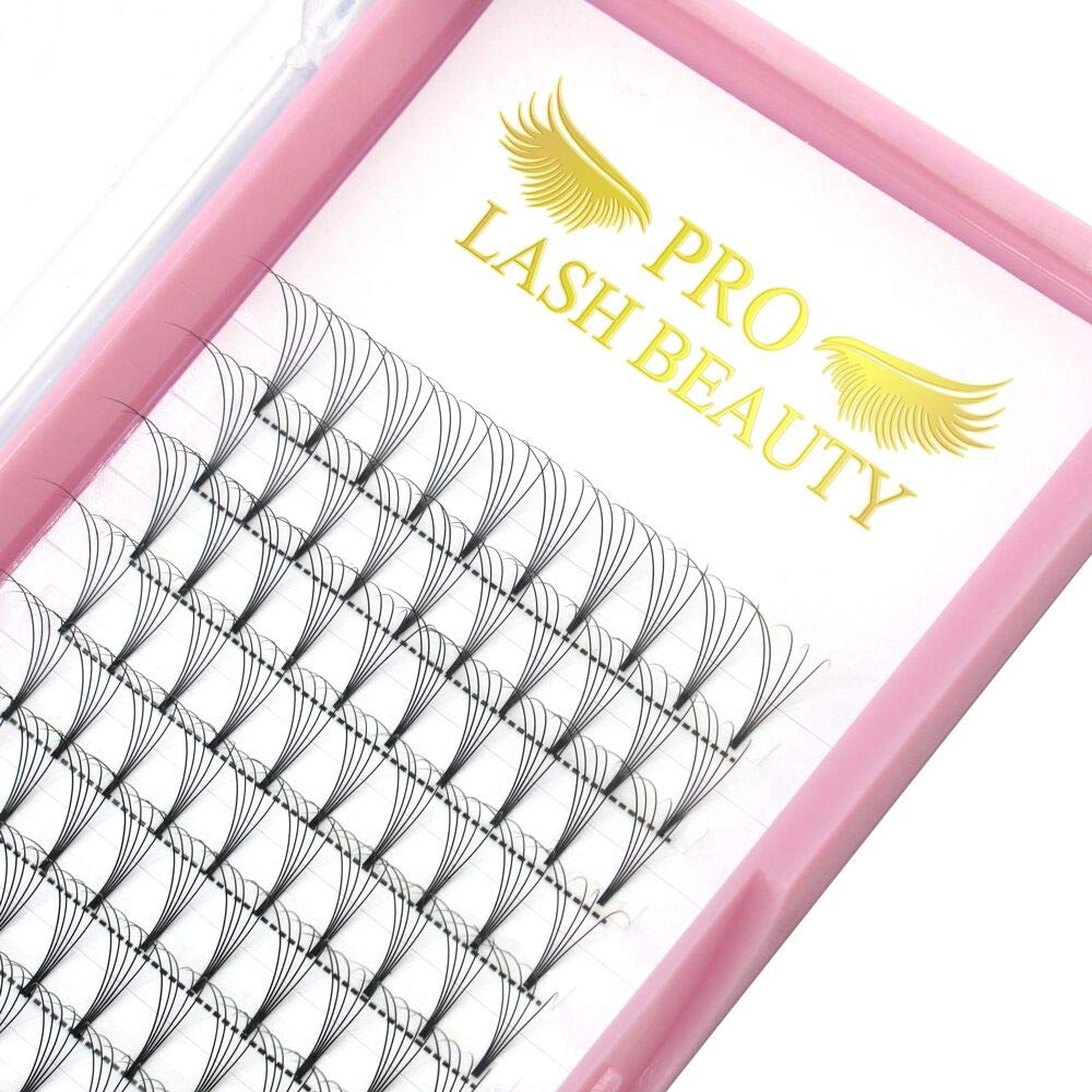 PRO LASHBEAUTY Premade Fans Eyelash Extensions | Short Stem Volume 5D-D-0.07-17mm