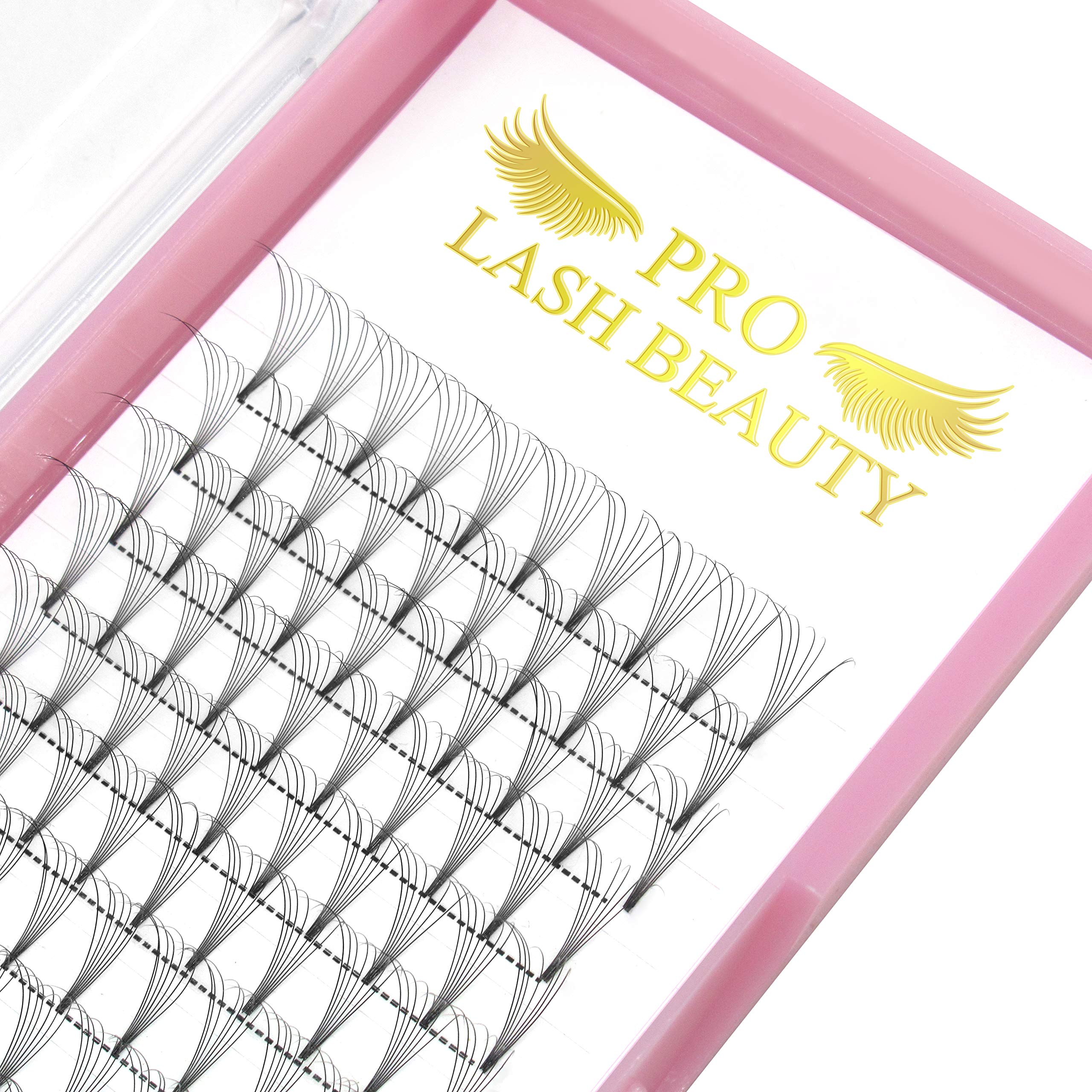 PRO LASHBEAUTY Premade Fans Eyelash Extensions 7D-D-0.07 17mm Short Stem Volume Lashes