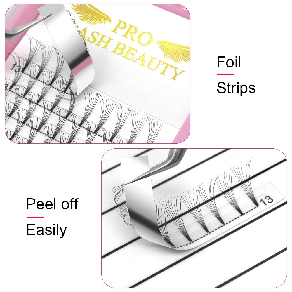 PRO LASHBEAUTY Premade Volume Eyelash Extensions 8D-C-0.07 | 9-20 mm Short Stem