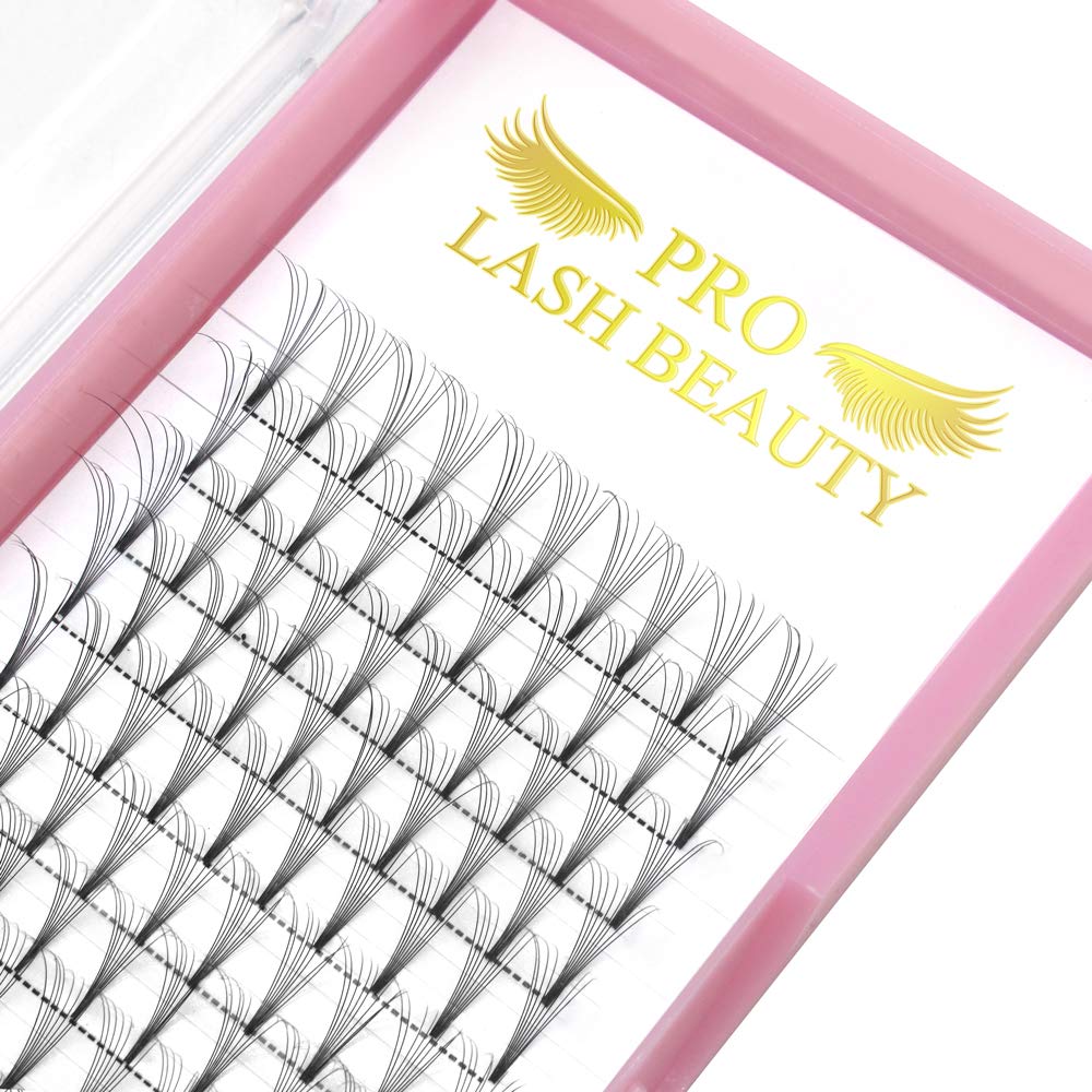 PRO LASHBEAUTY Premade Volume Eyelash Extensions – Short Stem 8D-C, 0.07/0.10, 10mm