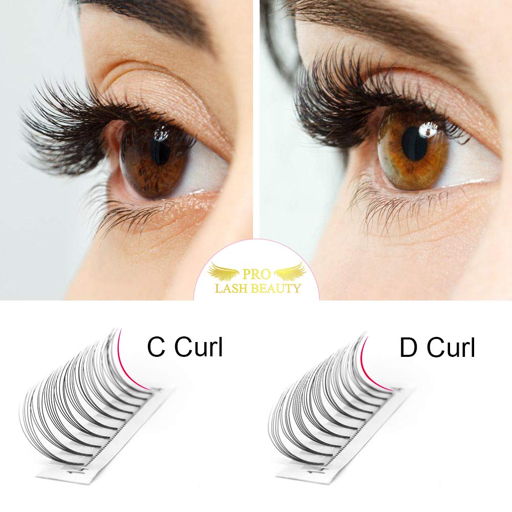 PRO LASHBEAUTY Premade Volume Lashes 5D-D-0.07 18mm – Short Stem, Vegan