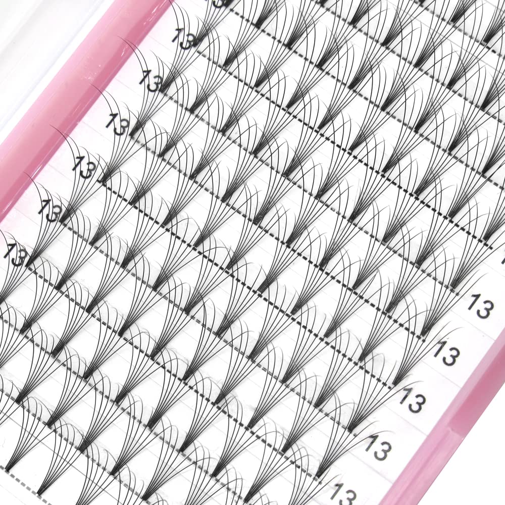 PRO LASHBEAUTY Premade Volume Lashes 6D-0.07/0.10, Short Stem, 18mm (C/D Curl)