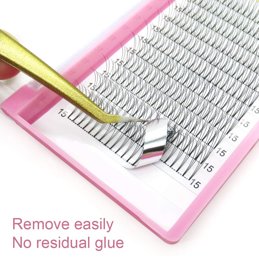 PRO LASHBEAUTY Remade Fans Premade Eyelash Extensions – 3D-C, 0.07/0.10, 9–15 mm